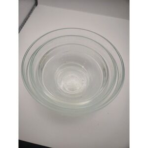 Set of 3 Vintage Duralex Clear Glass Mini Nesting Prep Pinch Bowls Made France